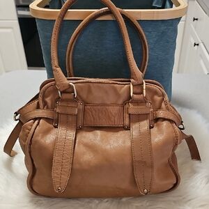 Anthropologie Shuler & Sons Elegant Tan Butery Leather Handbag